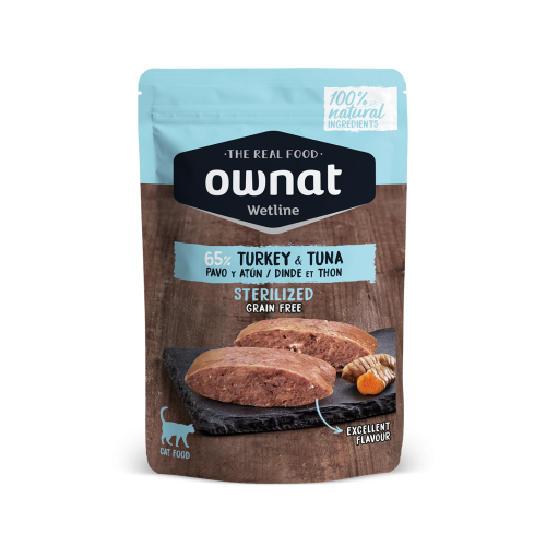 OWNAT Wetline 85g Grain Free ((Turkey & Tuna)) Sterilized 無穀物主食濕包 放牧火雞+吞拿魚 絕育配方 (57006) (EXP: